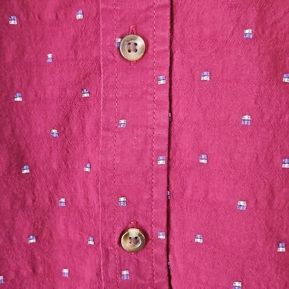 Old Navy Men's Slim Fit Red Everyday Shirt Long Sleeve Button Down Sz L‎ - Picture 4 of 10